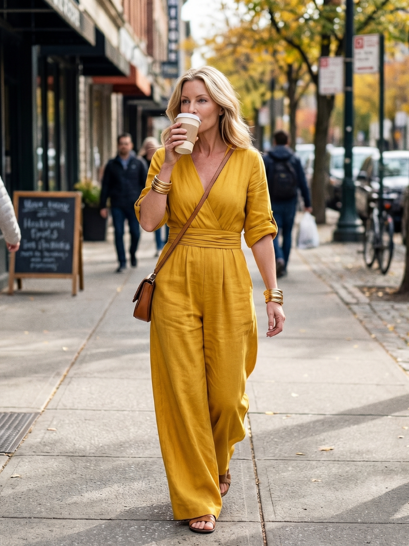 Wanda - Cross Front Wijde Pijpen Jumpsuit