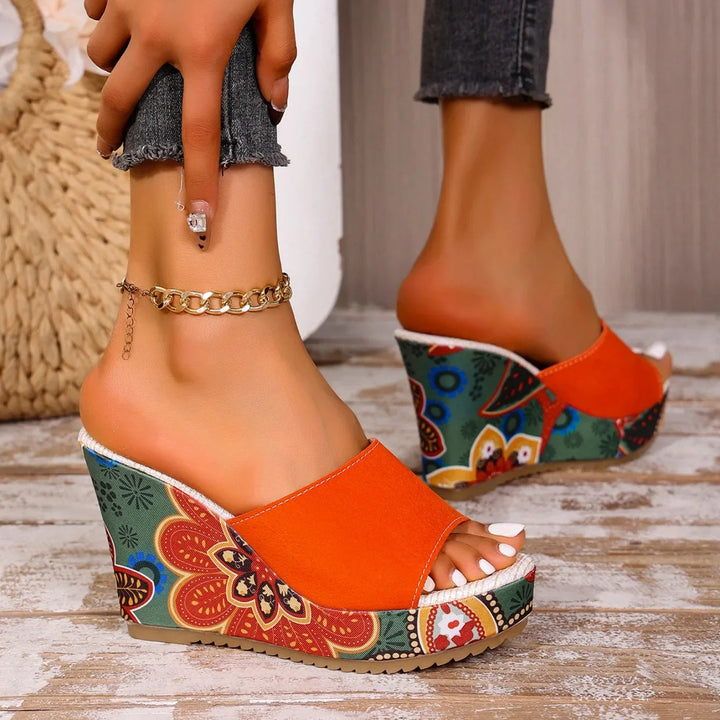 Mireya - Gevoerde Sandalen met Boheemse Print