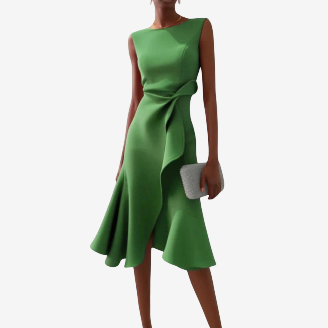 Eliana - Elegante Midi-jurk met asymmetrische snit