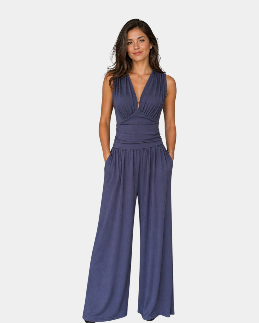 Sultana - Chique mouwloze jumpsuit met wijde benen