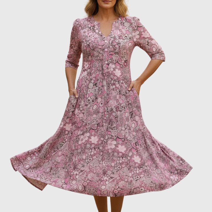 Helen - Elegante Midi-jurk met V-hals