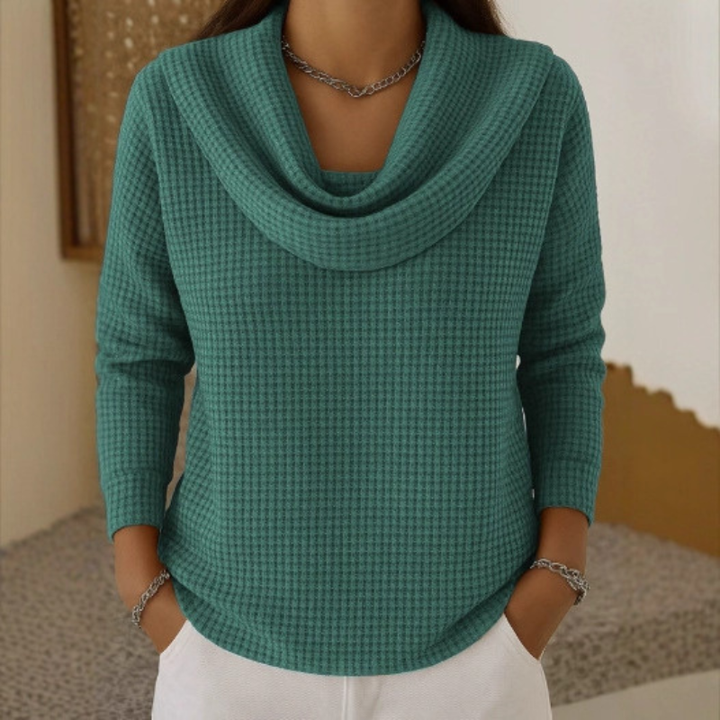 AMBER | Elegante Trui - Warm Comfort en Vloeiende Watervalhals voor Elke Dag