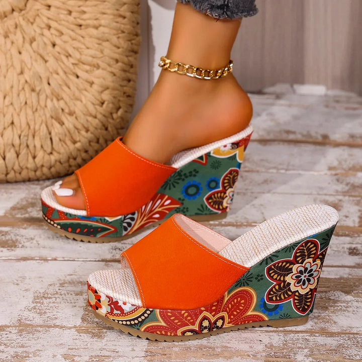 Mireya - Gevoerde Sandalen met Boheemse Print