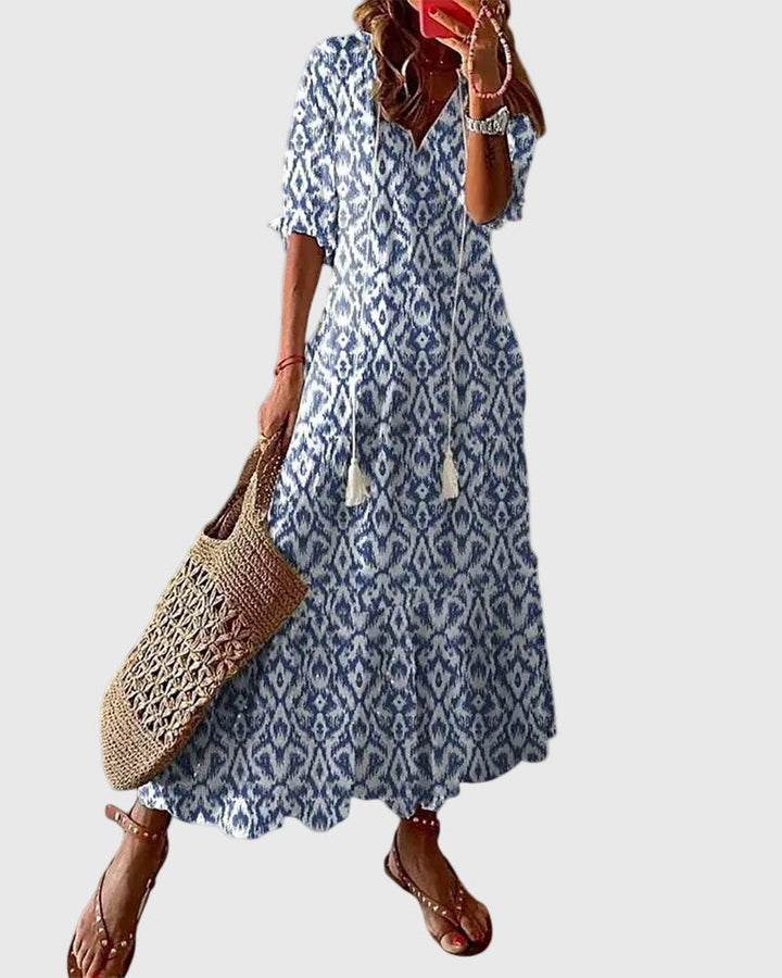 Amalia - Boho Vintage Zomer Maxi Jurk