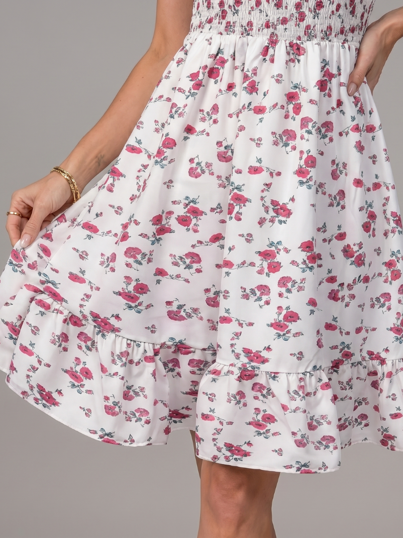 Rosabelle - Spaghetti Schouderband Bloemenprint Jurk Tot de Knie