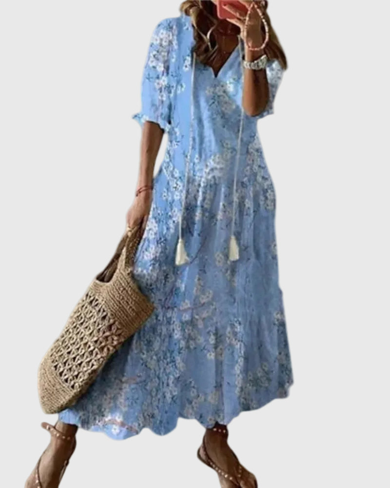 Amalia - Boho Vintage Zomer Maxi Jurk