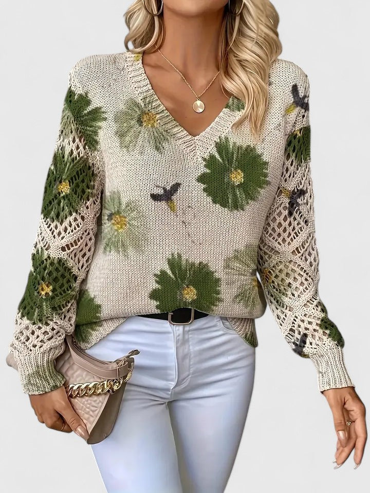 Aurélie - Elegante Trui met Bloemendessin