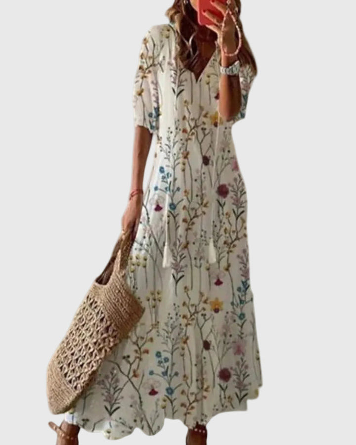 Amalia - Boho Vintage Zomer Maxi Jurk
