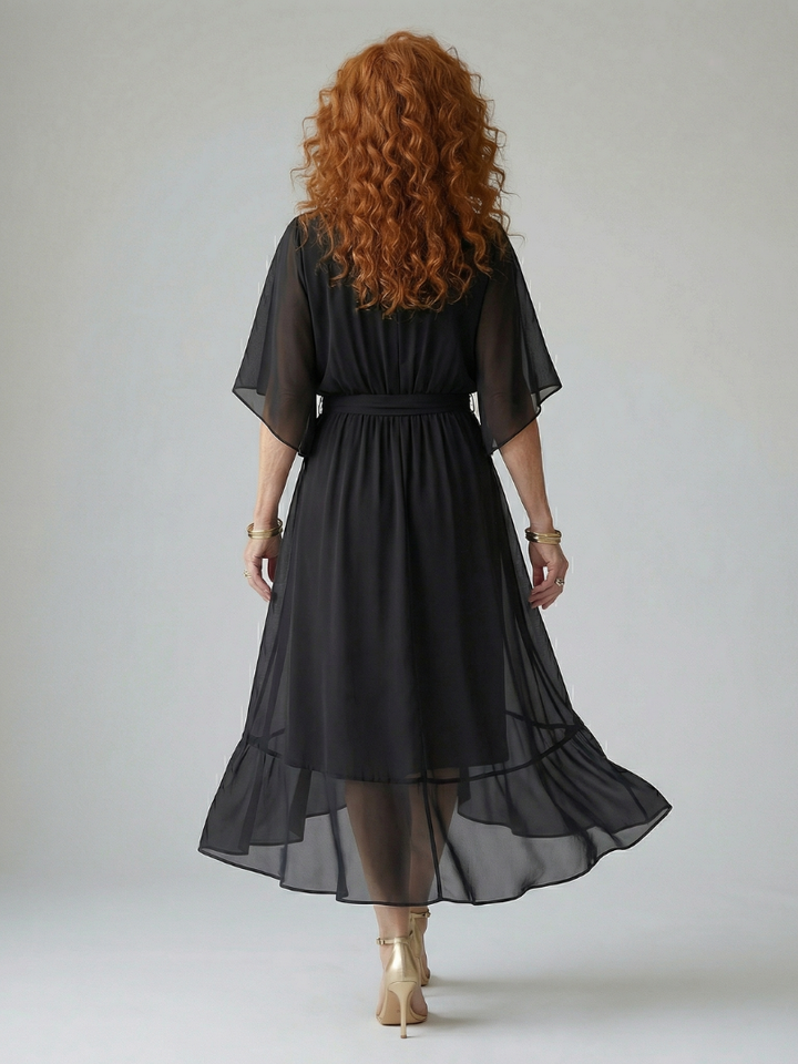 Elric - Lichte Drape Midi Jurk