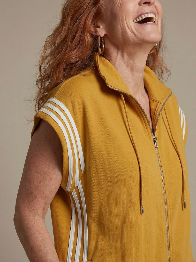 Lark - Jumpsuit met Rits en Streep Panelen