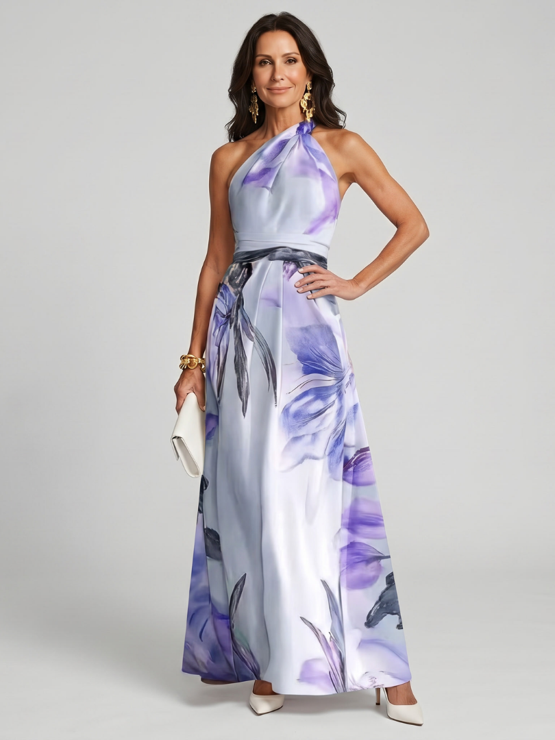 Hester - Zachte Halter Vloeiende Rok Maxi Jurk