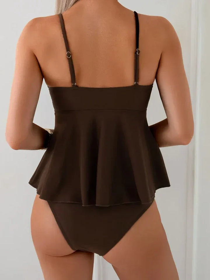 Coco - Peplum Tankini Set die de Buik Bedekt