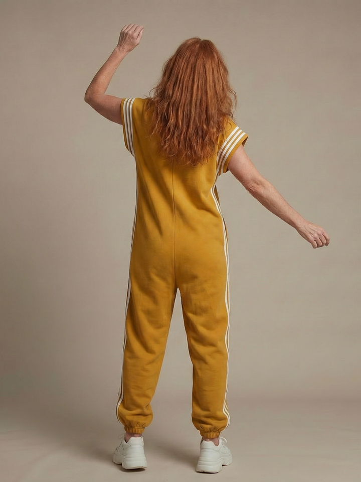 Lark - Jumpsuit met Rits en Streep Panelen