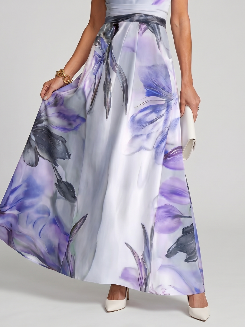 Hester - Zachte Halter Vloeiende Rok Maxi Jurk
