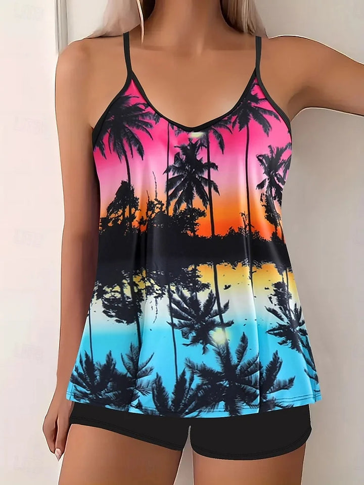 La Habana - Tankini set met tropische print en zwembroek
