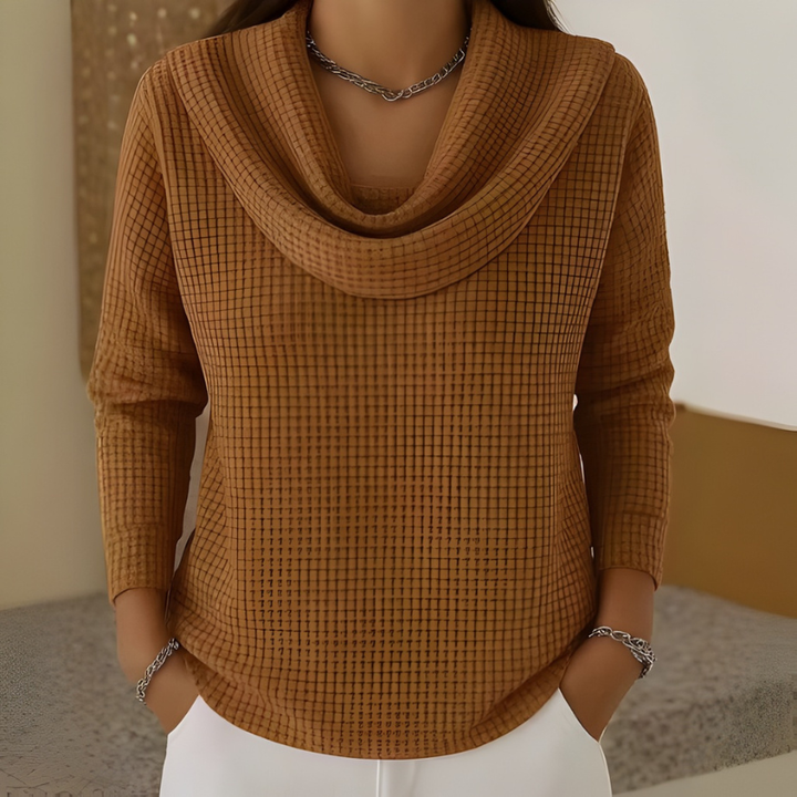 AMBER | Elegante Trui - Warm Comfort en Vloeiende Watervalhals voor Elke Dag