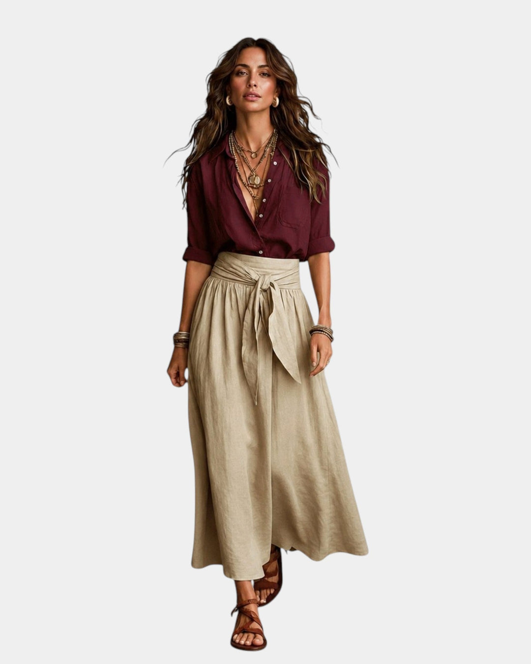 Daphné - Midi-rok en gratis blouse