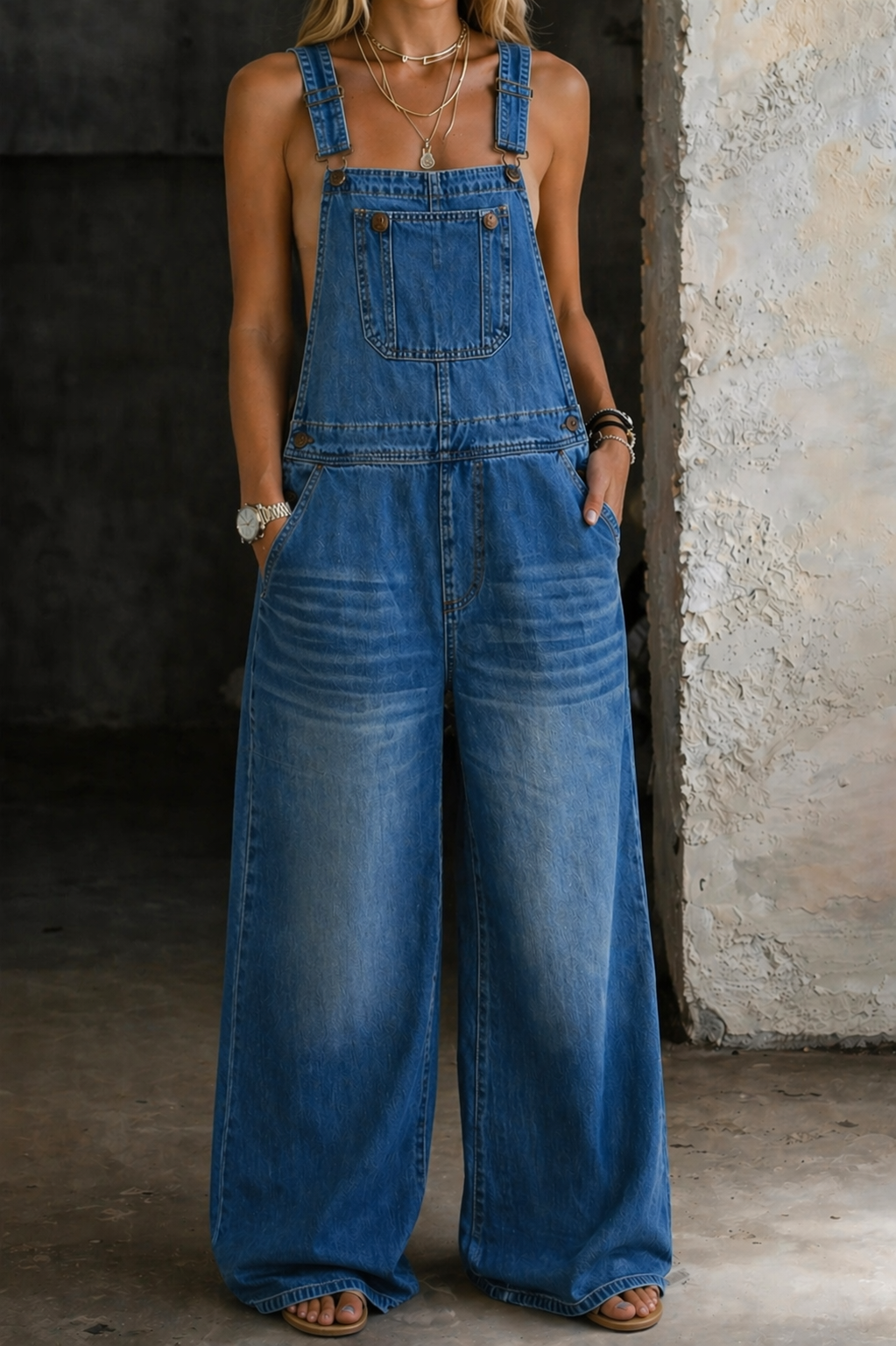 Harper - Denim Jumpsuit met Elastische Taille