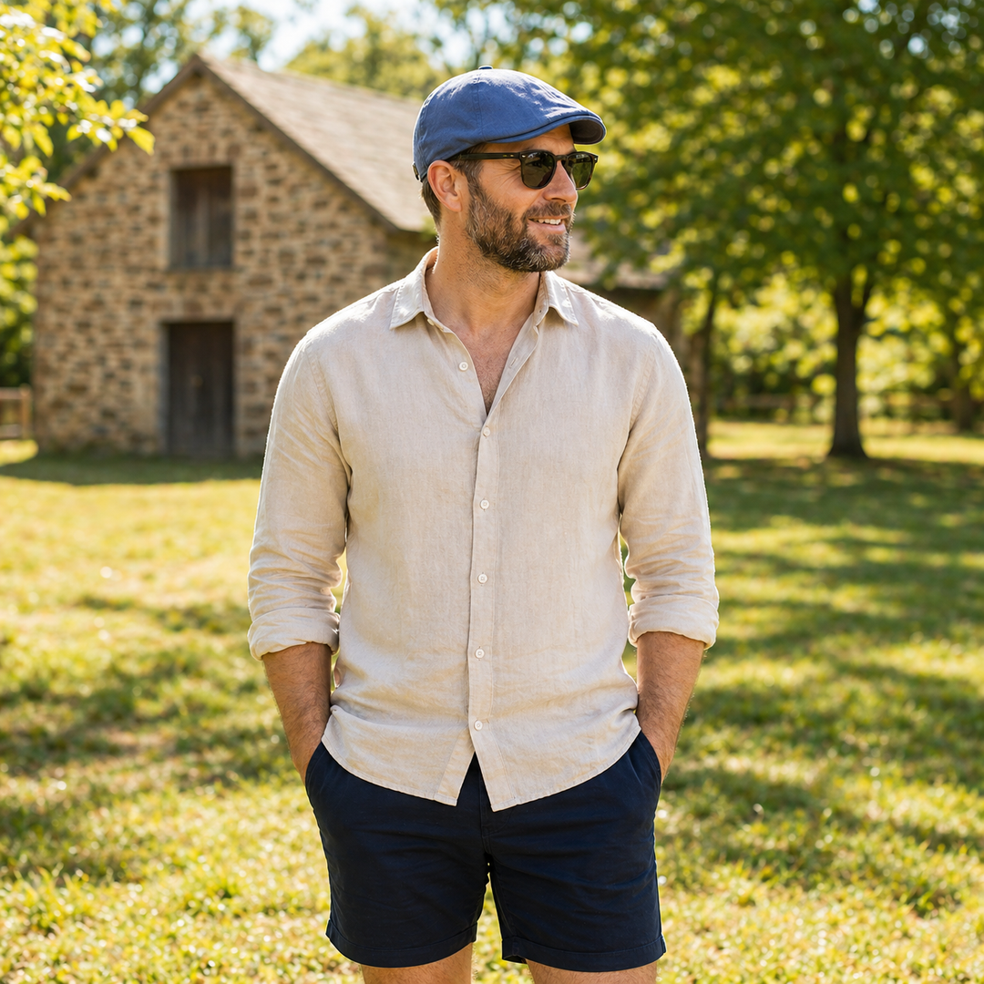 Gian - Zomer Flat Cap Lage Profiel