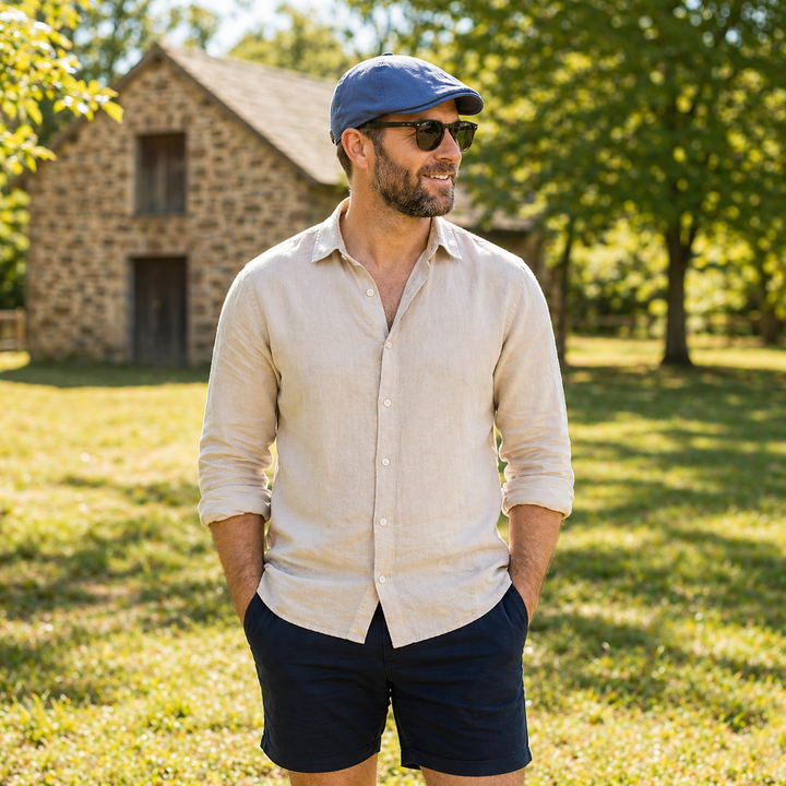 Gian - Zomer Flat Cap Lage Profiel
