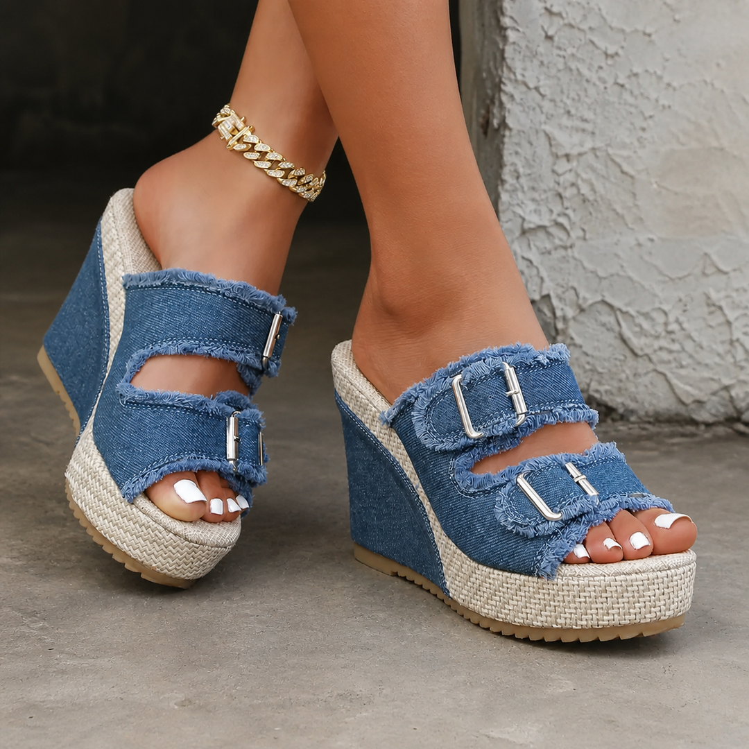 Atelier - Fray Edge Wedge Sandalen