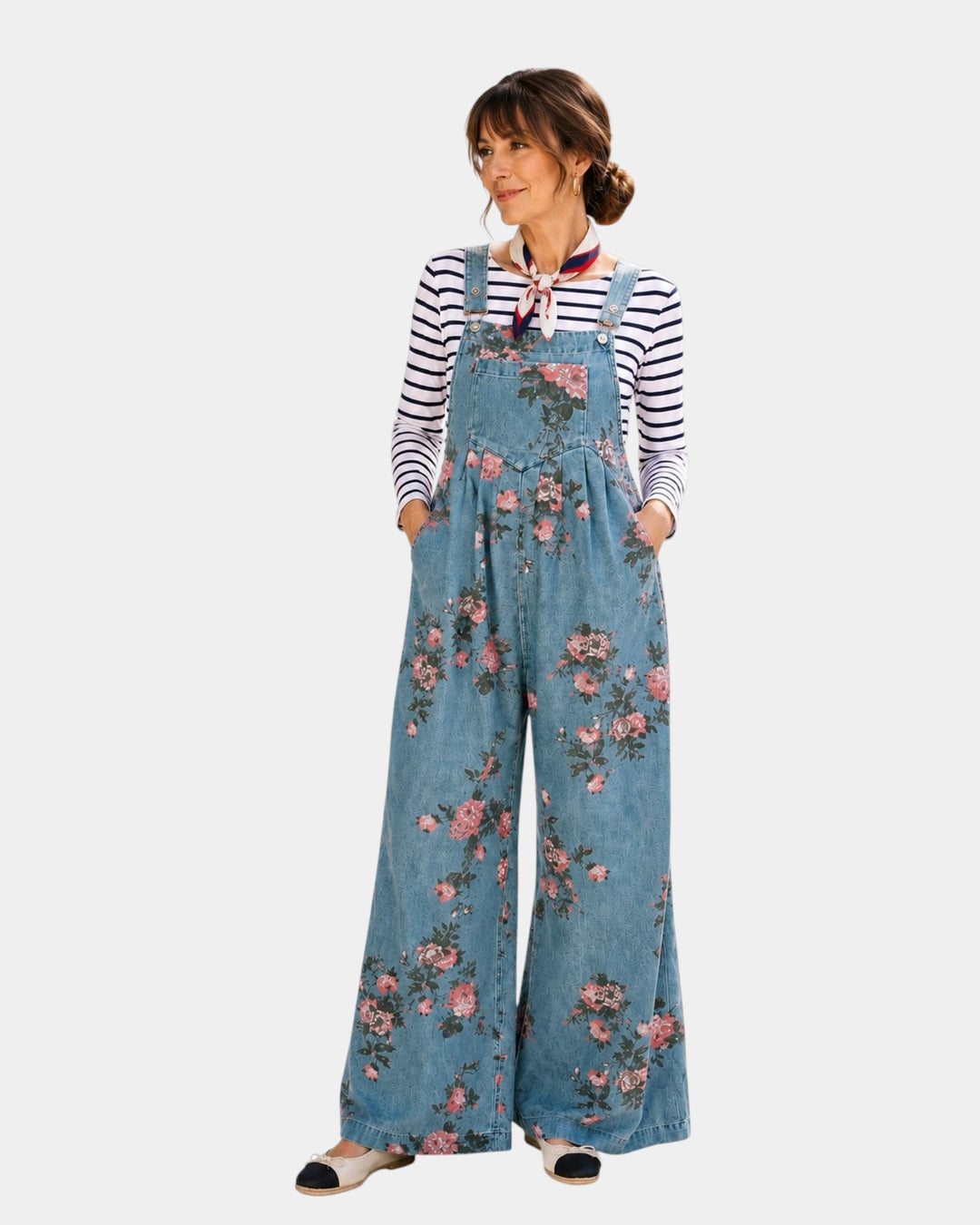 Norelle - Bloemenprint denim overall
