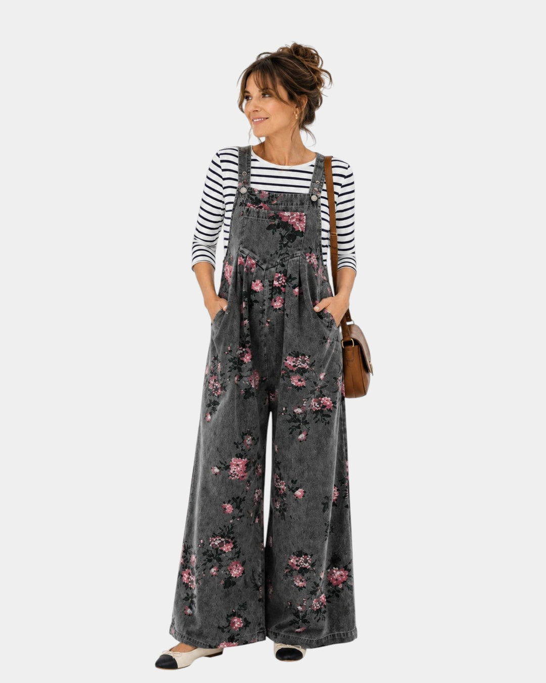 Norelle - Bloemenprint denim overall