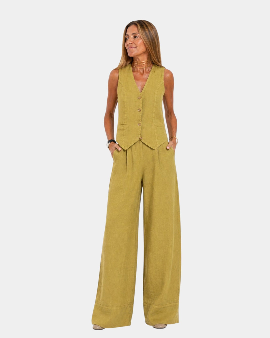 Assia - Set van mouwloos vest en broek