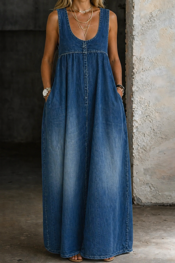 Veronica - Losse Denim Vestjurk