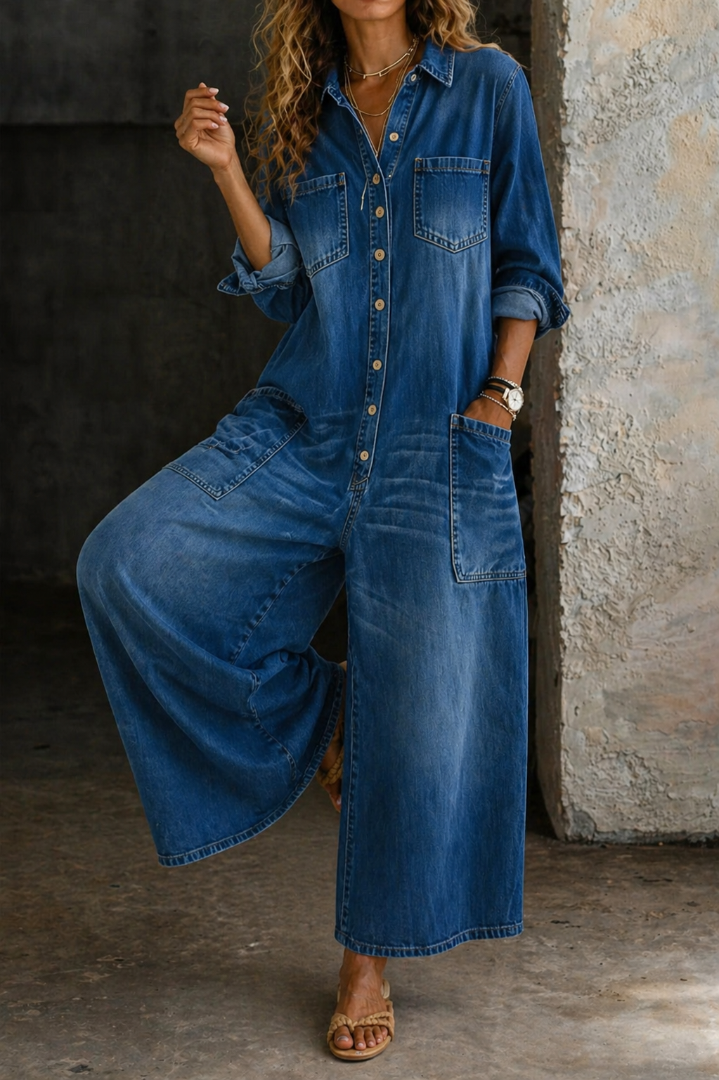 Vivienne - Casual Denim Jumpsuit