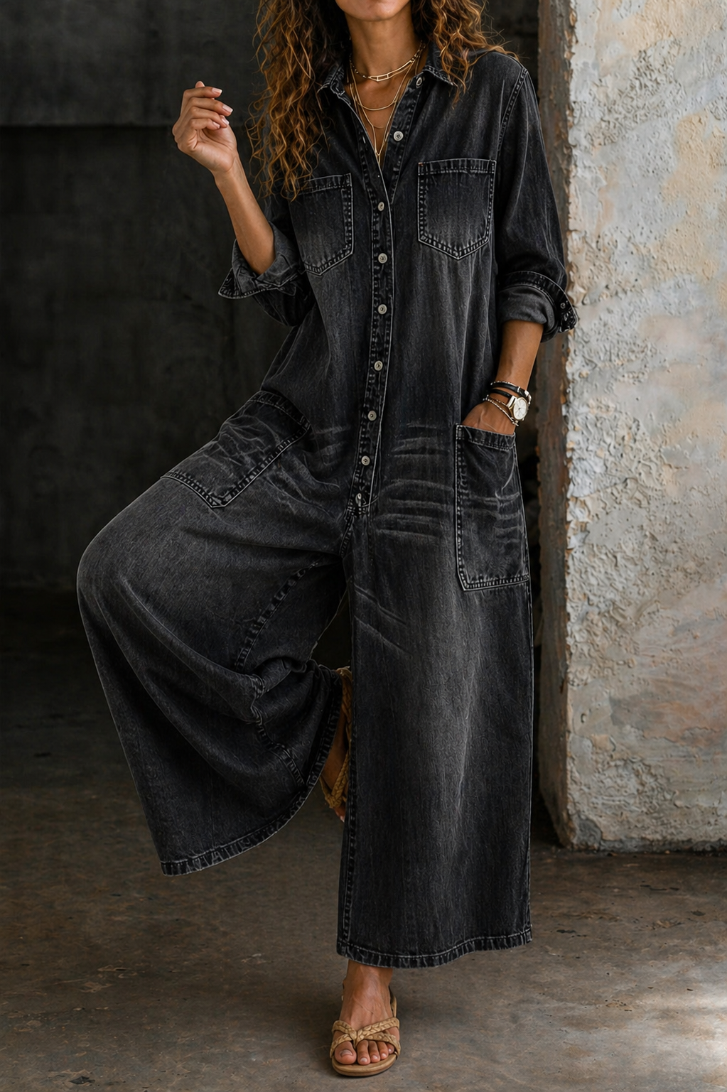 Vivienne - Casual Denim Jumpsuit