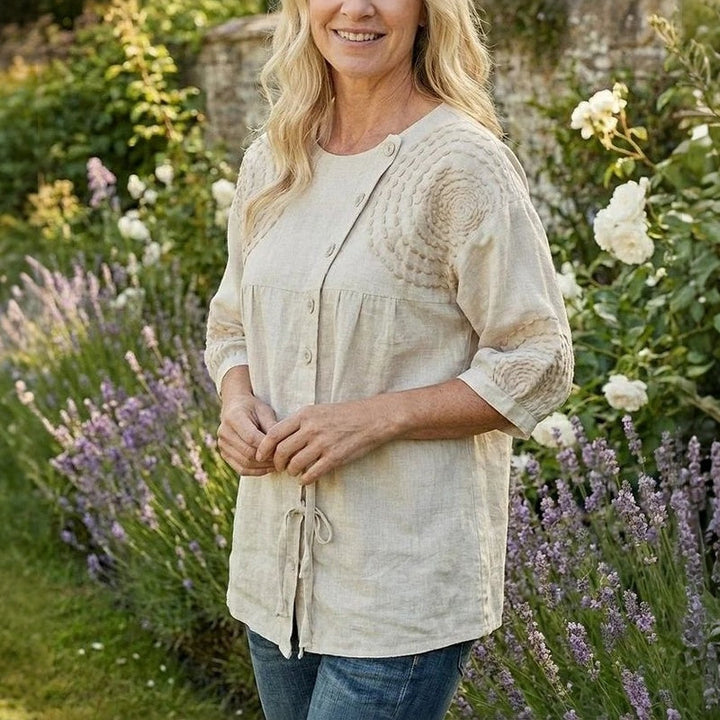 Élodie - Casual vintage blouse met print