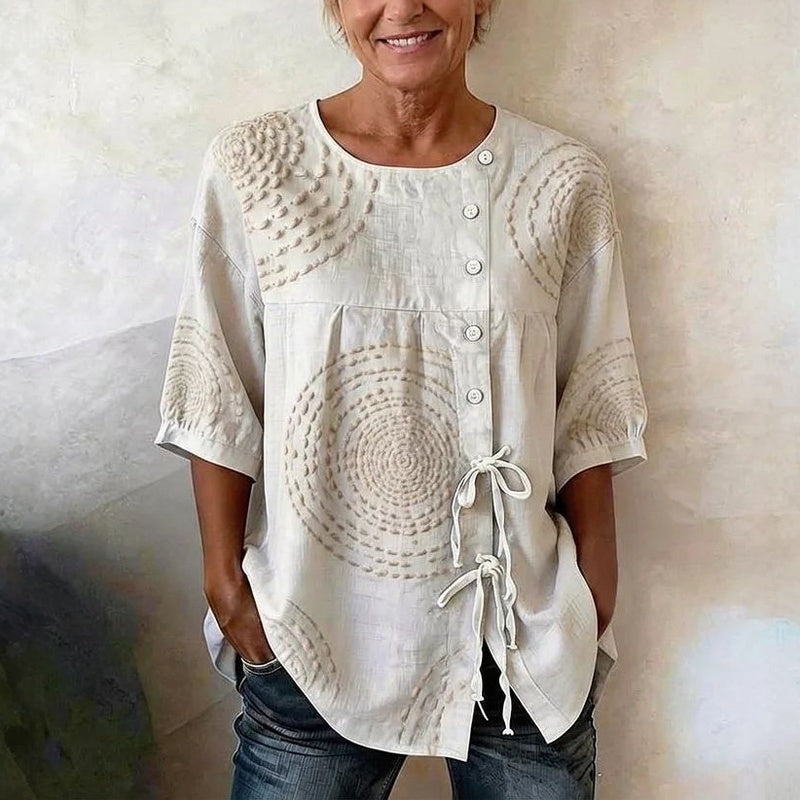Élodie - Casual vintage blouse met print