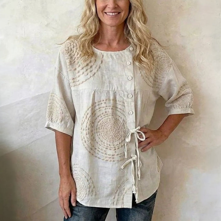 Élodie - Casual vintage blouse met print