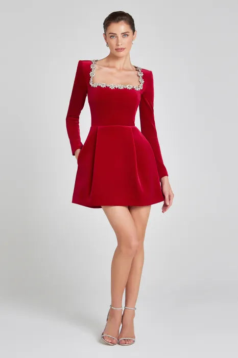KARINA - MINI JURK VAN VELVET