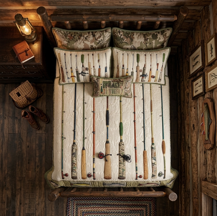 Vintage Tackle - 3-delige Handgemaakte Beddengoedset