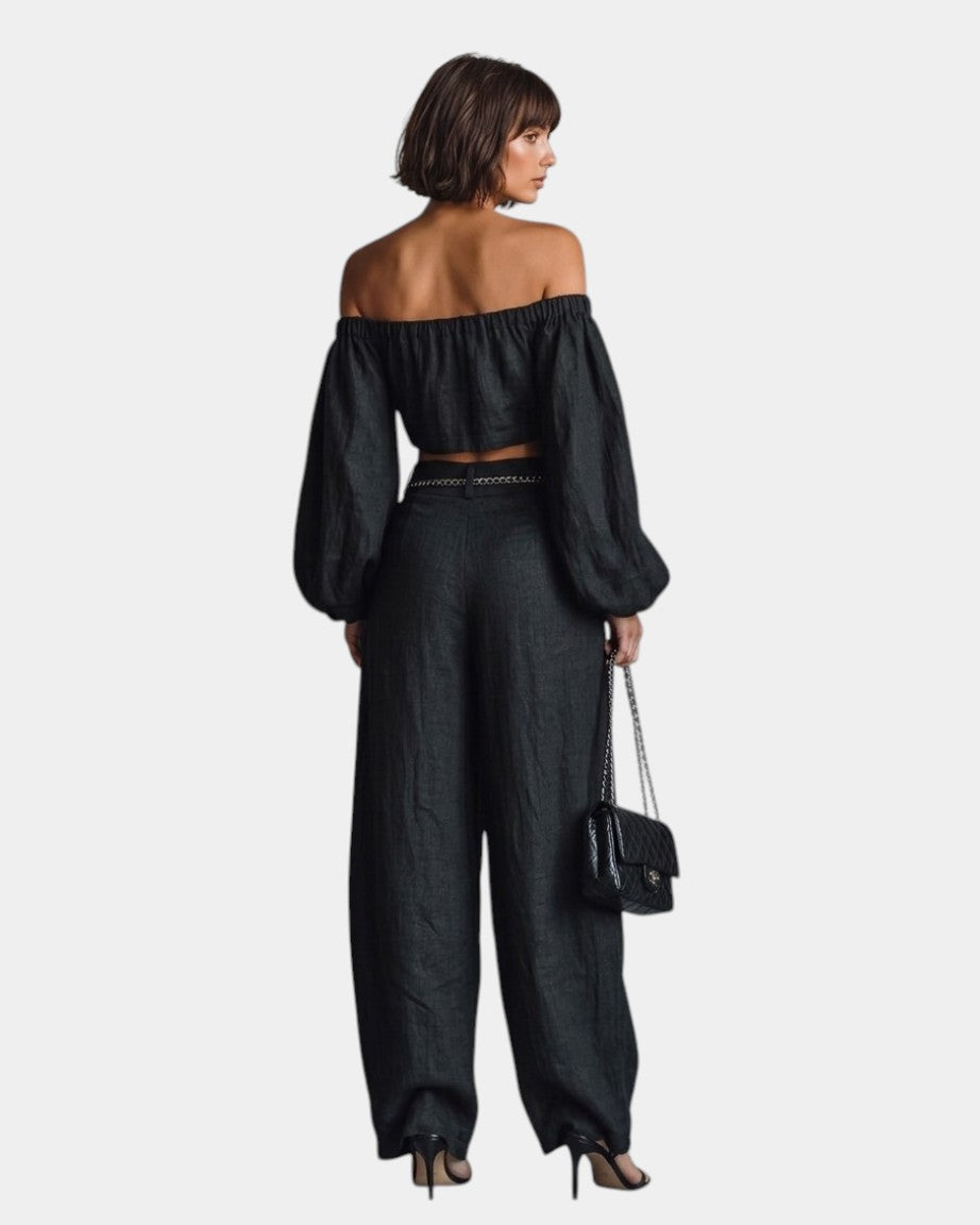 Cíntia - Set met off-shoulder top en wijde broek