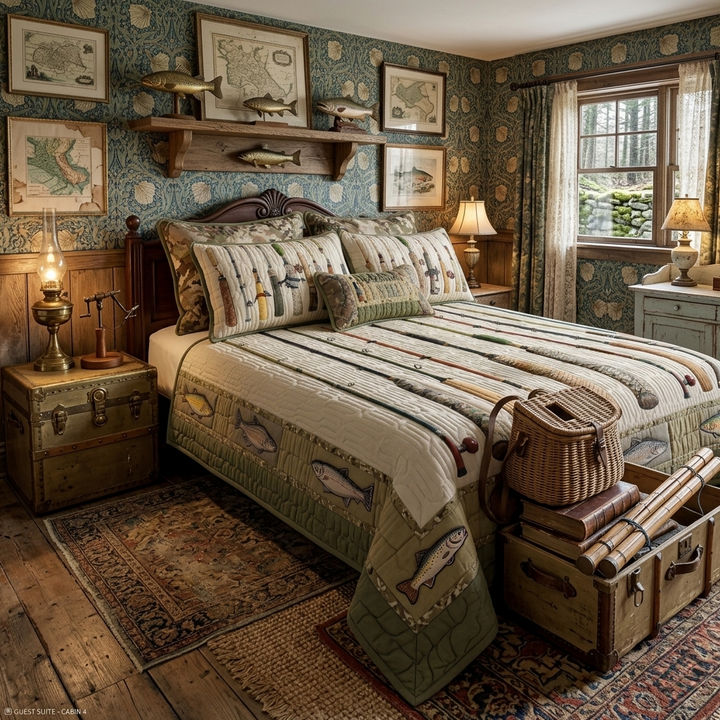 Vintage Tackle - 3-delige Handgemaakte Beddengoedset