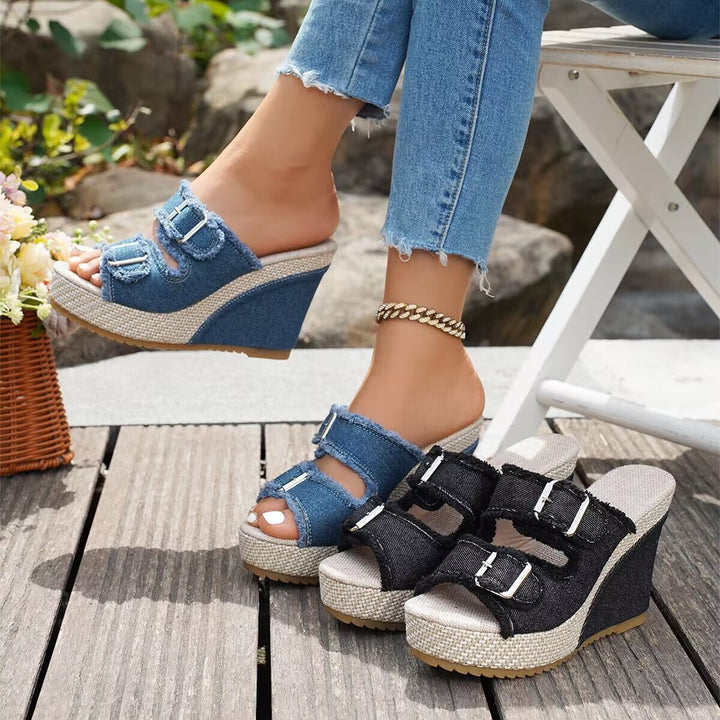 Atelier - Fray Edge Wedge Sandalen