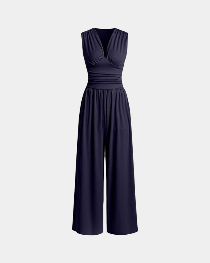 Sultana - Chique mouwloze jumpsuit met wijde benen