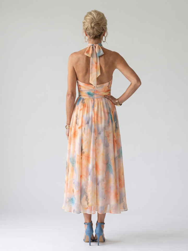 Elin - Zachte Halter Midi Jurk
