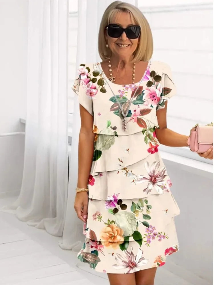 Camille – Elegante vloeiende jurk met volant