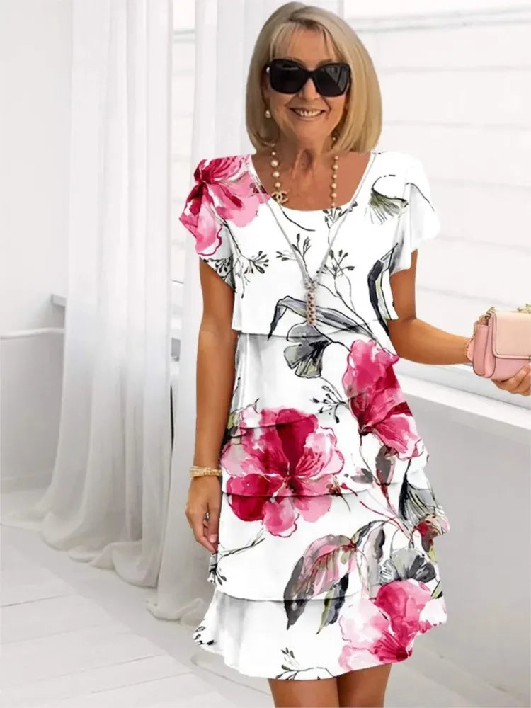 Éliane – Elegante vloeiende jurk met volants