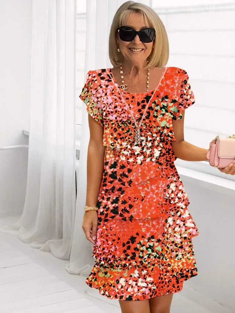 Brigitte – Elegante vloeiende jurk met ruffles