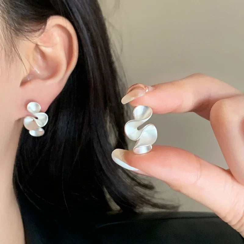 Earrings of Silver and 18K Gold