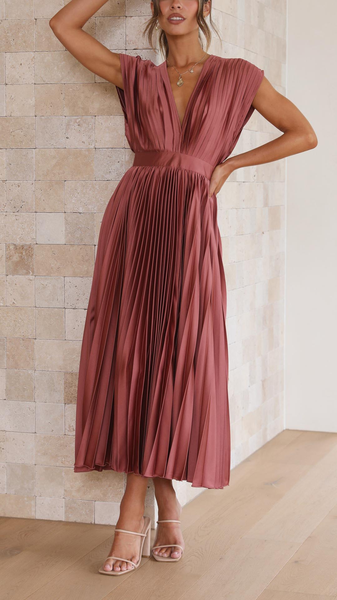 Leila - Elegante Plissé Jurk