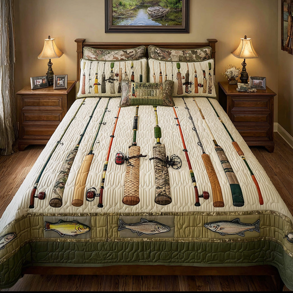 Vintage Tackle - 3-delige Handgemaakte Beddengoedset