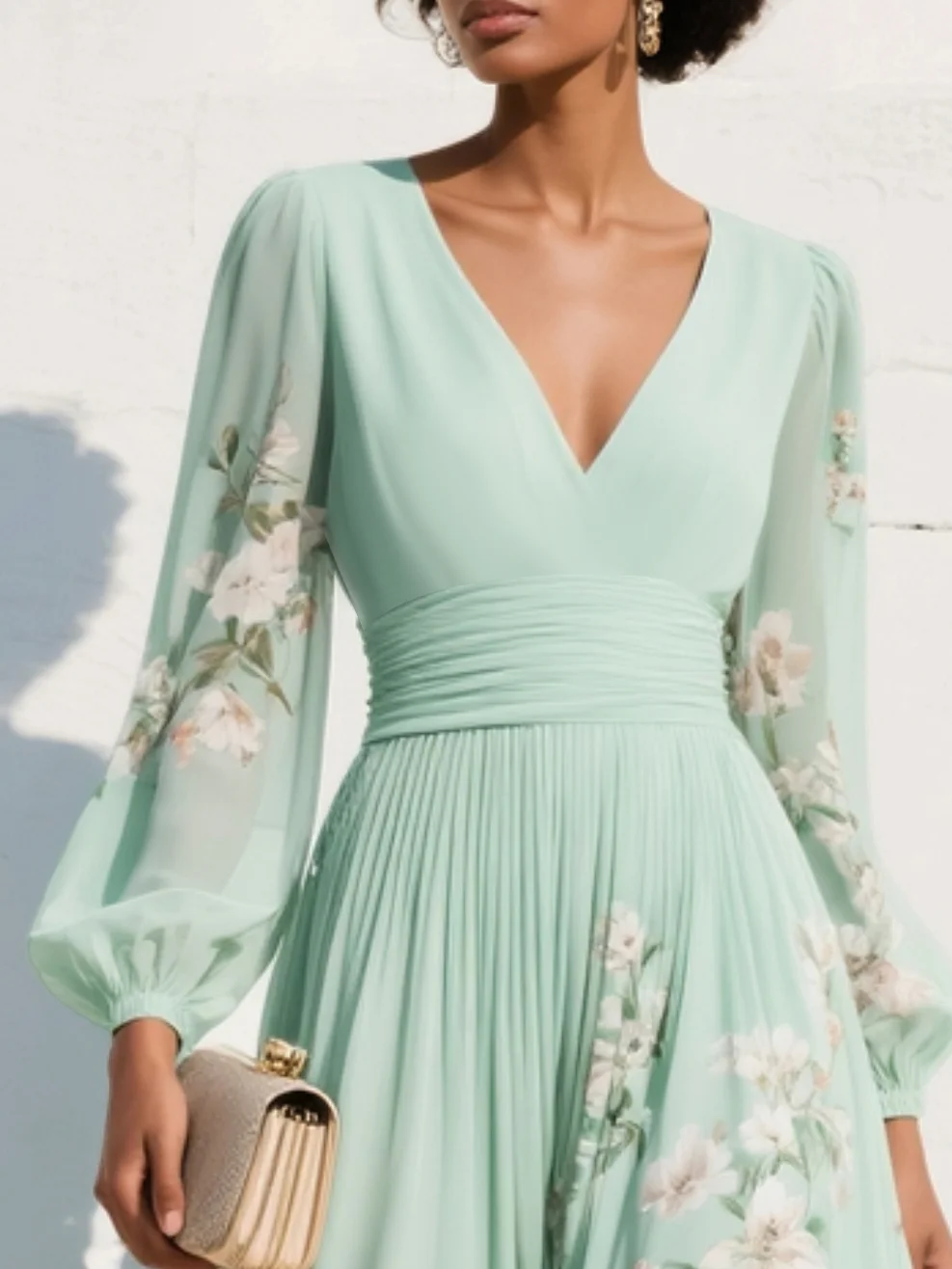 Olivia - Bloemige Elegante Midi Jurk