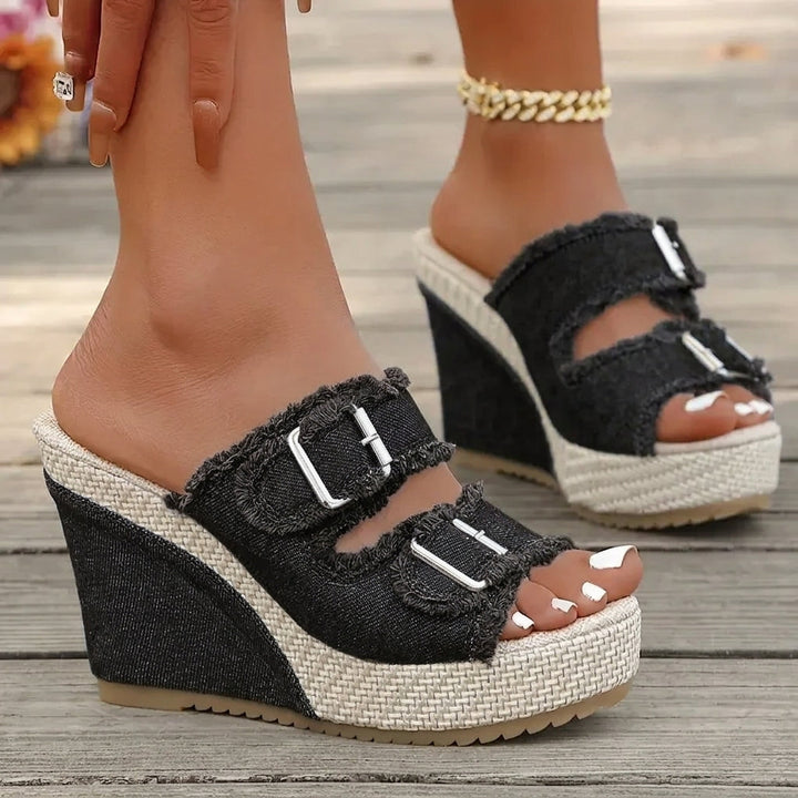 Atelier - Fray Edge Wedge Sandalen