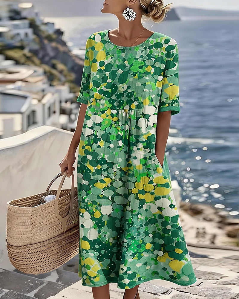 JASMINE - ELEGANTE FLORELE ZOMER MIDI JURK